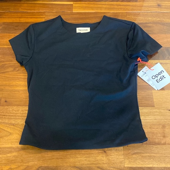 NWT Open Edit Nordstrom Black Tee small - Picture 1 of 3